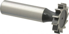 Interstate - 1" Diam x 3/16" Face Width, Cobalt, 12 Teeth, Shank Connection Woodruff Keyseat Cutter - Uncoated, 2-3/16" OAL x 1/2" Shank, Straight Teeth, ANSI 608, Old Standard 13 - A1 Tooling