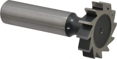 Interstate - 1-1/8" Diam x 1/4" Face Width, Cobalt, 12 Teeth, Shank Connection Woodruff Keyseat Cutter - Uncoated, 2-1/4" OAL x 1/2" Shank, Straight Teeth, ANSI 809, Old Standard 18 - A1 Tooling