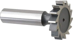 Interstate - 1-1/4" Diam x 1/4" Face Width, Cobalt, 14 Teeth, Shank Connection Woodruff Keyseat Cutter - Uncoated, 2-1/4" OAL x 1/2" Shank, Straight Teeth, ANSI 810, Old Standard 21 - A1 Tooling