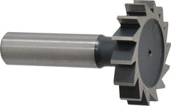 Interstate - 1-1/2" Diam x 5/16" Face Width, Cobalt, 16 Teeth, Shank Connection Woodruff Keyseat Cutter - Uncoated, 2-5/16" OAL x 1/2" Shank, Straight Teeth, ANSI 1012, Old Standard 25 - A1 Tooling