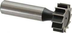 Interstate - 1" Diam x 3/8" Face Width, Cobalt, 12 Teeth, Shank Connection Woodruff Keyseat Cutter - Uncoated, 2-3/8" OAL x 1/2" Shank, Straight Teeth, ANSI 1208, Old Standard 152 - A1 Tooling