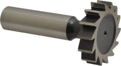 Interstate - 1-1/4" Diam x 5/16" Face Width, Cobalt, 14 Teeth, Shank Connection Woodruff Keyseat Cutter - Uncoated, 2-5/16" OAL x 1/2" Shank, Straight Teeth, ANSI 1010, Old Standard D - A1 Tooling