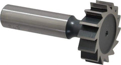 Interstate - 1-1/4" Diam x 3/8" Face Width, Cobalt, 14 Teeth, Shank Connection Woodruff Keyseat Cutter - Uncoated, 2-3/8" OAL x 1/2" Shank, Straight Teeth, ANSI 1210, Old Standard E - A1 Tooling