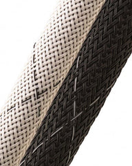 Techflex - Black/White Braided Expandable Cable Sleeve - 50' Coil Length, -103 to 257°F - A1 Tooling