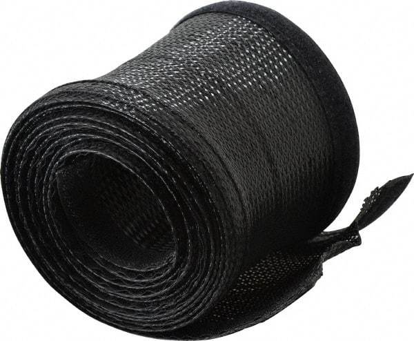 Techflex - Black Braided Cable Sleeve - 10' Coil Length, -103 to 257°F - A1 Tooling