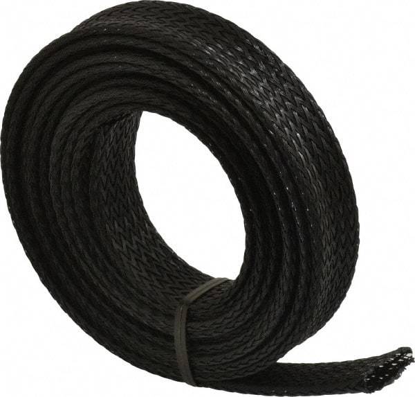 Techflex - Black Braided Expandable Cable Sleeve - 10' Coil Length, -103 to 257°F - A1 Tooling