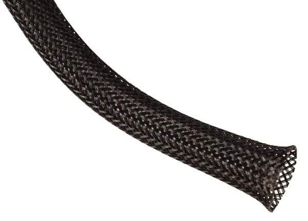 Techflex - Black Braided Expandable Cable Sleeve - 200' Coil Length, -103 to 257°F - A1 Tooling