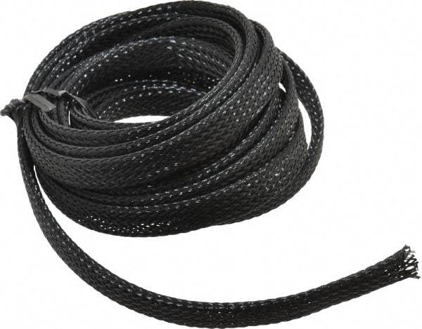 Techflex - Black Braided Expandable Cable Sleeve - 10' Coil Length, -103 to 257°F - A1 Tooling