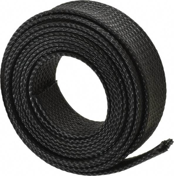 Techflex - Black Braided Expandable Cable Sleeve - 10' Coil Length, -103 to 257°F - A1 Tooling