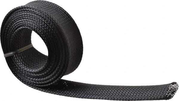 Techflex - Black Braided Expandable Cable Sleeve - 10' Coil Length, -103 to 257°F - A1 Tooling