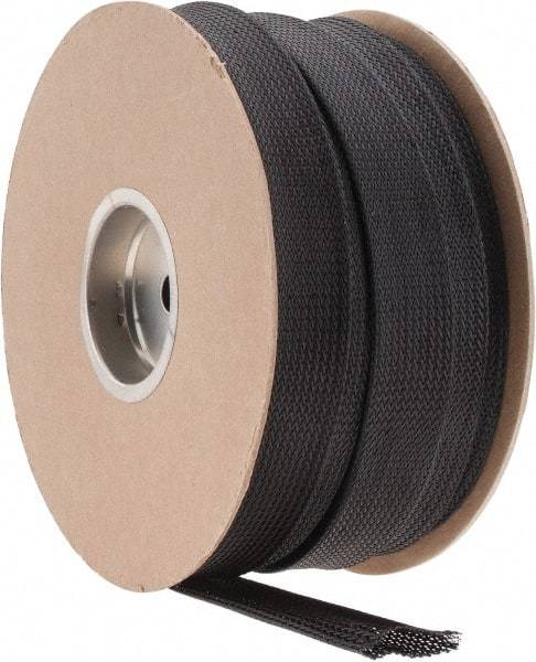 Techflex - Black Braided Expandable Cable Sleeve - 200' Coil Length, -103 to 257°F - A1 Tooling