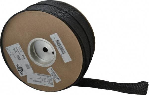 Techflex - Black Braided Expandable Cable Sleeve - 200' Coil Length, -103 to 257°F - A1 Tooling