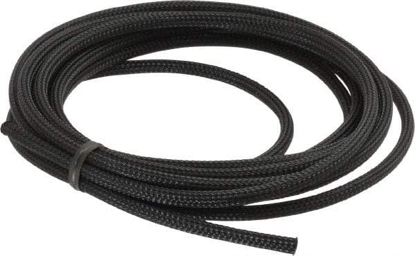 Techflex - Black Braided Expandable Cable Sleeve - 10' Coil Length, -103 to 257°F - A1 Tooling