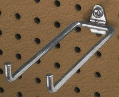 Triton - 1/4" Diam, 5-3/4" Long Double Arm Pegboard Hook - 6-1/4" Projection, 80° Bend, 3/4" Bend Length, Steel - A1 Tooling