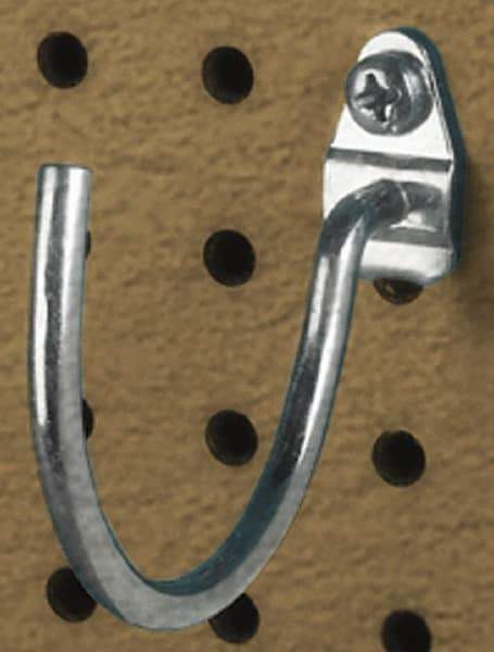 Triton - 2" ID, 3/16" Diam, 2-1/4" Long Curved Pegboard Hook - 2-5/8" Projection, Steel - A1 Tooling