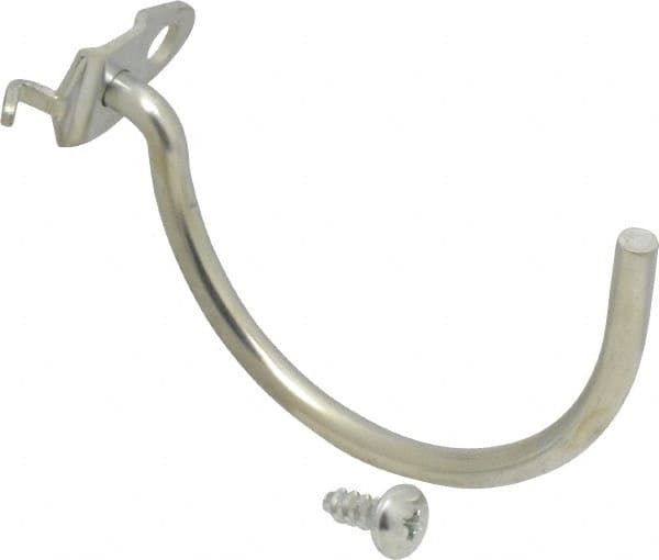 Triton - 3" ID, 1/4" Diam, 3-3/4" Long Curved Pegboard Hook - 4-1/16" Projection, Steel - A1 Tooling