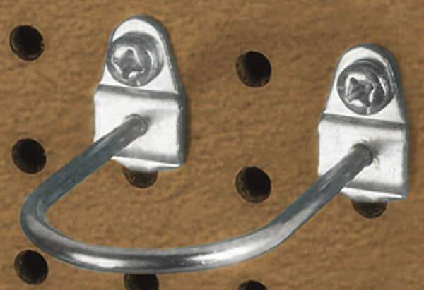 Triton - 3/16" Diam, 2-7/8" Long Double Mount U Shape Pegboard Hook - 3" Projection, Steel - A1 Tooling