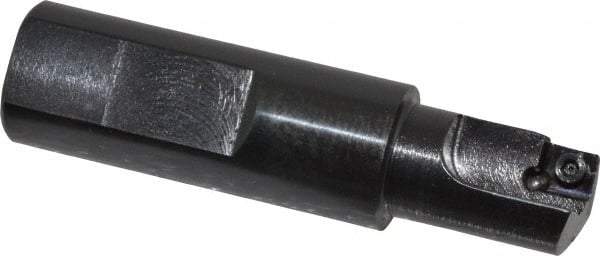 Cutting Tool Technologies - 5/8" Cut Diam, 0.28" Max Depth of Cut, 3/4" Shank Diam, 3" OAL, Indexable Square Shoulder Centercutting End Mill - SDEB 2.522, SDEH 2.522 Inserts, Flatted Shank, 90° Lead Angle - A1 Tooling