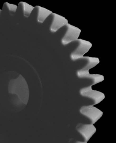 Made in USA - 48 Pitch, 0.708" Pitch Diam, 3/4" OD, 34 Tooth Spur Gear - 1/8" Face Width, 3/16" Bore Diam, 35/64" Hub Diam, 20° Pressure Angle, Acetal - A1 Tooling