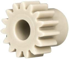 Made in USA - 20 Pitch, 3/4" Pitch Diam, 0.85" OD, 15 Tooth Spur Gear - 3/8" Face Width, 5/16" Bore Diam, 19/32" Hub Diam, 20° Pressure Angle, Acetal - A1 Tooling