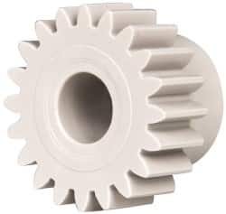 Made in USA - 20 Pitch, 1" Pitch Diam, 1.1" OD, 20 Tooth Spur Gear - 3/8" Face Width, 3/8" Bore Diam, 47/64" Hub Diam, 20° Pressure Angle, Acetal - A1 Tooling