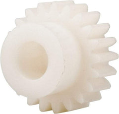 Made in USA - 20 Pitch, 1.05" Pitch Diam, 1.15" OD, 21 Tooth Spur Gear - 3/8" Face Width, 3/8" Bore Diam, 47/64" Hub Diam, 20° Pressure Angle, Acetal - A1 Tooling