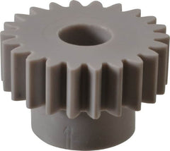 Made in USA - 20 Pitch, 1.1" Pitch Diam, 1.2" OD, 22 Tooth Spur Gear - 3/8" Face Width, 3/8" Bore Diam, 3/4" Hub Diam, 20° Pressure Angle, Acetal - A1 Tooling