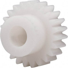 Made in USA - 20 Pitch, 1.15" Pitch Diam, 1-1/4" OD, 23 Tooth Spur Gear - 3/8" Face Width, 3/8" Bore Diam, 47/64" Hub Diam, 20° Pressure Angle, Acetal - A1 Tooling