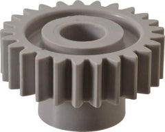 Made in USA - 20 Pitch, 1-1/4" Pitch Diam, 1.35" OD, 25 Tooth Spur Gear - 3/8" Face Width, 3/8" Bore Diam, 47/64" Hub Diam, 20° Pressure Angle, Acetal - A1 Tooling