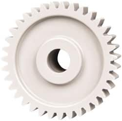 Made in USA - 20 Pitch, 1-3/4" Pitch Diam, 1.85" OD, 35 Tooth Spur Gear - 3/8" Face Width, 3/8" Bore Diam, 47/64" Hub Diam, 20° Pressure Angle, Acetal - A1 Tooling