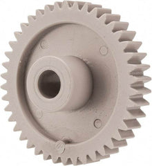 Made in USA - 20 Pitch, 2.1" Pitch Diam, 2.2" OD, 42 Tooth Spur Gear - 3/8" Face Width, 3/8" Bore Diam, 47/64" Hub Diam, 20° Pressure Angle, Acetal - A1 Tooling