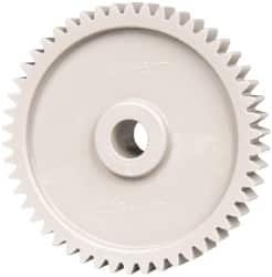 Made in USA - 20 Pitch, 2-1/2" Pitch Diam, 2.6" OD, 50 Tooth Spur Gear - 3/8" Face Width, 3/8" Bore Diam, 3/4" Hub Diam, 20° Pressure Angle, Acetal - A1 Tooling