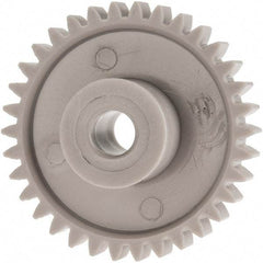 Made in USA - 24 Pitch, 1.416" Pitch Diam, 1-1/2" OD, 34 Tooth Spur Gear - 1/4" Face Width, 1/4" Bore Diam, 39/64" Hub Diam, 20° Pressure Angle, Acetal - A1 Tooling