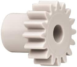 Made in USA - 32 Pitch, 1/2" Pitch Diam, 9/16" OD, 16 Tooth Spur Gear - 3/16" Face Width, 5/32" Bore Diam, 11/32" Hub Diam, 20° Pressure Angle, Acetal - A1 Tooling