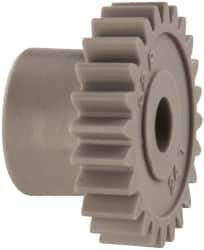 Made in USA - 32 Pitch, 3/4" Pitch Diam, 13/16" OD, 24 Tooth Spur Gear - 3/16" Face Width, 3/16" Bore Diam, 1/2" Hub Diam, 20° Pressure Angle, Acetal - A1 Tooling