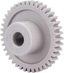 Made in USA - 32 Pitch, 1-1/4" Pitch Diam, 1-5/16" OD, 40 Tooth Spur Gear - 3/16" Face Width, 1/4" Bore Diam, 39/64" Hub Diam, 20° Pressure Angle, Acetal - A1 Tooling