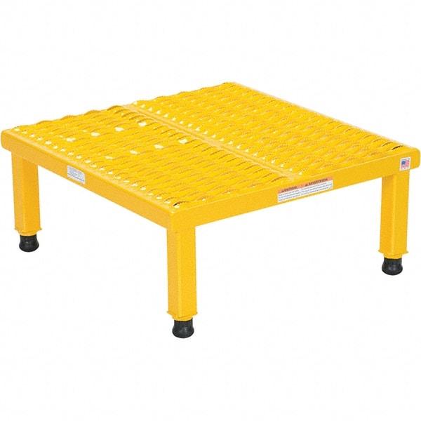 Vestil - 9" High x 24" Wide x 24" Deep, Yellow Step Stand - Steel, 500 Lb Capacity - A1 Tooling