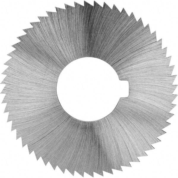 Made in USA - 2-1/4" Diam x 0.023" Blade Thickness x 5/8" Arbor Hole Diam, 60 Tooth Slitting and Slotting Saw - Arbor Connection, Right Hand, Uncoated, High Speed Steel, Concave Ground, Contains Keyway - A1 Tooling