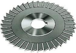 Made in USA - 6" Blade Diam x 3/8" Blade Thickness, 1" Hole, 48 Teeth, High Speed Steel Side Chip Saw - Straight Tooth, Arbor Connection, Right Hand Cut, Uncoated, with Keyway - A1 Tooling