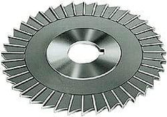 Made in USA - 4" Blade Diam x 7/32" Blade Thickness, 1-1/4" Hole, 36 Teeth, High Speed Steel Side Chip Saw - Straight Tooth, Arbor Connection, Right Hand Cut, Uncoated, with Keyway - A1 Tooling