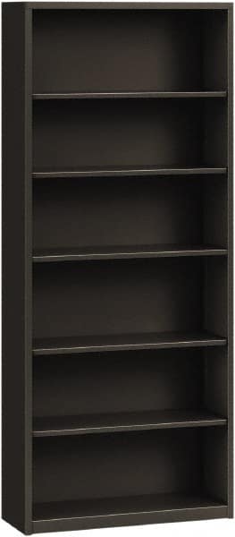 Hon - 6 Shelf, 81-1/8" High x 34-1/2" Wide Bookcase - 12-5/8" Deep, Steel, Charcoal - A1 Tooling