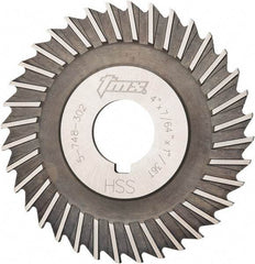 Value Collection - 4" Blade Diam x 7/64" Blade Thickness, 1" Hole, 36 Teeth, High Speed Steel Side Chip Saw - Straight Tooth, Arbor Connection, Uncoated - A1 Tooling