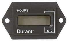 Durant - Supertwist LCD Display Hour Meter - 31.1mm High, 12VDC-60VAC Voltage, Solid State Hourmeter Rectangular - A1 Tooling