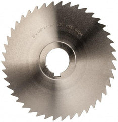 Value Collection - 6" Blade Diam x 1/8" Blade Thickness, 1-1/4" Hole, 42 Teeth, High Speed Steel Side Chip Saw - Straight Tooth, Arbor Connection, Uncoated - A1 Tooling