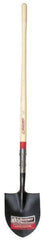 Razor-Back - 12" High x 8-3/4" Wide Round Steel Shovel - 48" Long Wood Straight Handle, Front Turned - A1 Tooling