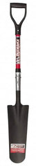 Razor-Back - 16" High x 6" Wide Tapered Steel Spade - 30" Long Fiberglass D-Grip Handle, Front Turned - A1 Tooling