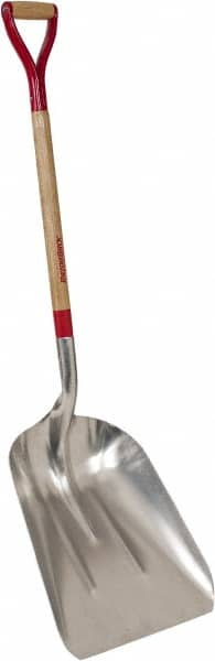 Razor-Back - 19-3/4" High x 15-1/4" Wide Square Aluminum Shovel - 36" Long Wood D-Grip Handle - A1 Tooling