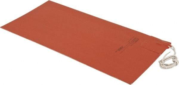 Value Collection - 12" Long x 6" Wide, Rectangular, Silicon Rubber, Standard Heat Blanket - 120 Volt, Adhesive Back, Use with Metal Containers - A1 Tooling