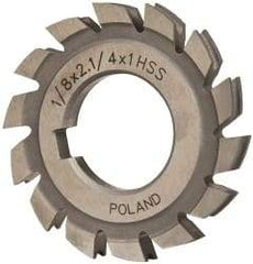 Value Collection - 1/16" Radius, 1/8" Circle Diam, 2-1/4" Cutter Diam, Arbor Connection, Concave Radius Cutter - High Speed Steel, Uncoated, 14 Teeth - A1 Tooling