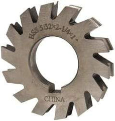 Value Collection - 5/64" Radius, 5/32" Circle Diam, 2-1/4" Cutter Diam, 0.1563" Cutting Width, Arbor Connection, Concave Radius Cutter - High Speed Steel, Oxide Finish, Form Relieved, 10 Teeth - A1 Tooling